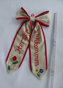 dekorative Türschleife - leinen/rot - ca. 48cm lang - Bild 1 von 1