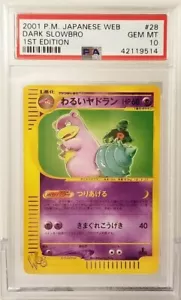 PSA 10 Gem Mint Dark Slowbro #28 1st Edition Japanese Pokemon Web 2001 - Picture 1 of 3