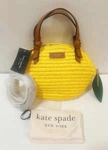 Kate Spade Lemon Drop 3D Straw Crossbody & Tote NWT ๐๐ - Picture 1 of 7