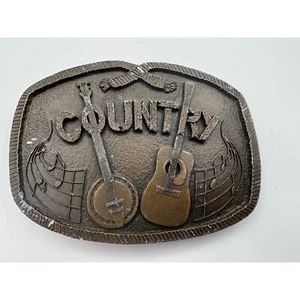 Banjo Vintage 1976 Indiana Metal Craft "Country" Music Belt Fibbia, Chitarra - Foto 1 di 5
