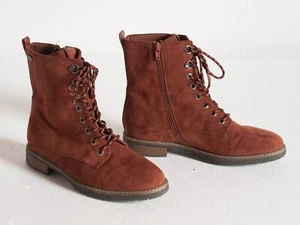 Stiefeletten Schnürschuhe von Esprit Gr. 41 aus Kunstleder Veloursoptik braun - Bild 1 von 5