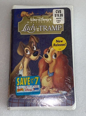 LADY AND THE TRAMP Brand New Sealed VHS Walt Disney's Masterpiece 1998 Classic - Image 1 of 3