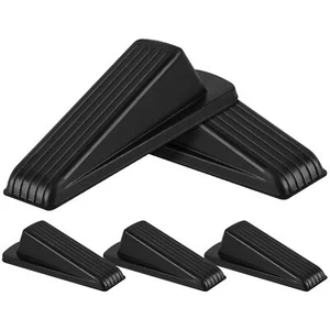 3 Pack Rubber Door Stoppers Wedge for Bottom of Door on Floor Black - Picture 1 of 7
