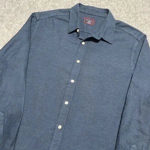 UNTUCKit Camicia Uomo Bottoni Grande Antirughe Veneto Blu Scuro Colletto a Punta - Foto 1 di 7