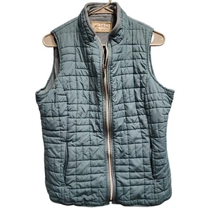 Chaleco Sherpa Forro Exterior Talla L Mujer Verde Azulado Bolsillos Campesino Western Boho - Imagen 1 de 11