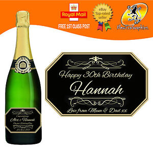 PERSONALISED CHAMPAGNE BOTTLE LABEL BIRTHDAY ANY OCCASION GIFT