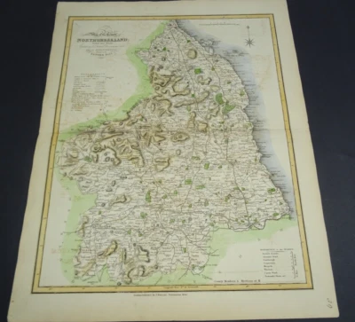 Antique map of Northumberland by James Duncan 1833 - Image 1 of 4