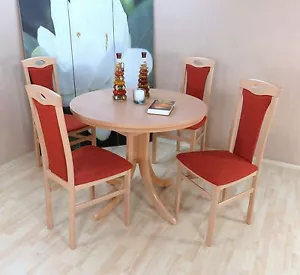 2 x Stuhl massivholz Buche natur terracotta Esszimmer Stuhlset 2er Set design - Bild 1 von 1