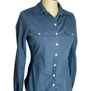 Converse Top Womens Size S Blue Button Front Long Sleeve Utility - Picture 1 of 4