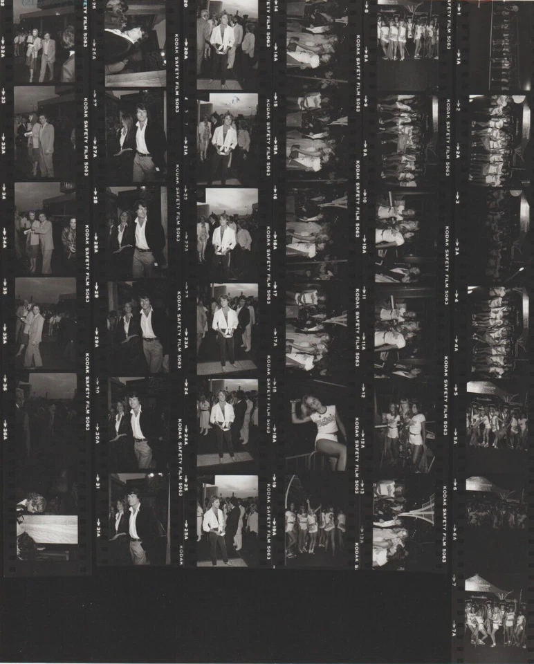 Orig Contact Photo Sheet & Negatives Andy Gibb Christopher Reeve Peter Falk 5-80 - Image 1 of 2