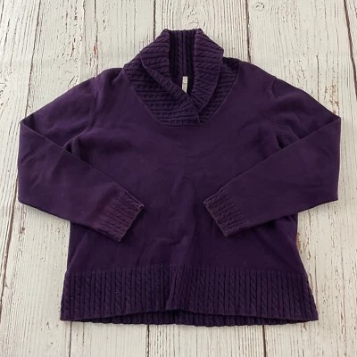 Suéter Leo & Nicole Pullover Cuello Capucha Para Mujer XL Pequeño Púrpura Sólido Foto 1 de 4