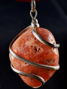 rare old Carnelian evil eye pendant   courage creativity shaman protection #7292 - Picture 1 of 5
