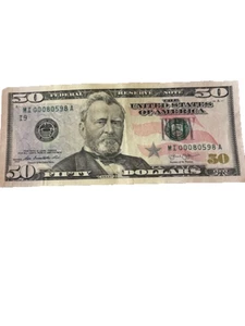 LOW SERIAL NUMBER (00080598) ZIPCODE: Fort Collins CO 2013 $50 Dollar Bill - Picture 1 of 4