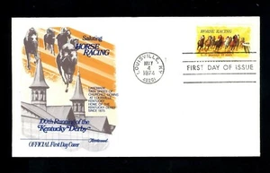 US FDC #1528 Fleetwood 1974 Louisville KY Horse Racing Kentucky Derby - Picture 1 of 2