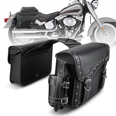 Motorcycle Saddle Bags Side Tool Bag Luggage For Harley Sportster XL 883 XL 1200 Foto 1 de 4