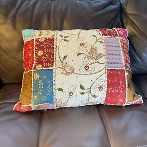Pier 1 One Imports Sequin Stitched Eyelet Bohemian Throw Pillows & Cover 18x13