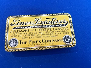 Vintage ADVERTISING  Pinex Laxatives Medicine Tin - Fort Wayne, IN - Empty - Picture 1 of 3