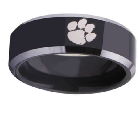 Clemson Tigers Black Tungsten Steel Ring Sizes 6 7 8 9 10 11 12 13 Cover
