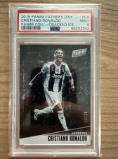 2019 Panini Father's Day Cristiano Ronaldo Collection Cracked Ice /25 PSA 9