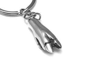 Pig Foot Keychain, Handmade Animal Keyring in Pewter - Picture 1 of 5