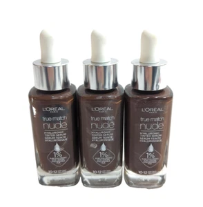 (3) L'Oreal Paris True Match Nude Hyaluronic Tint Serum, 10-12 Deep - Picture 1 of 2