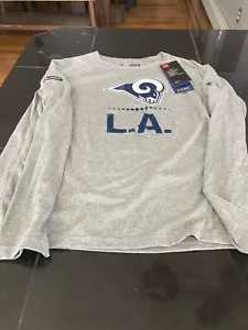 BOYS YOUTH UNDER ARMOUR COMBINE LA RAMS LONG SLEEVE SHIRT GRAY YLG LARGE  NWT  - Picture 1 of 4