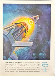 Pratt & Whitney RL-10 Liquid Hydrogen Engine Marshall SFC NASA Vintage Print Ad 1963 - Bild 1 von 6