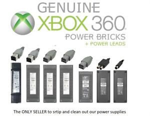 Genuine MICROSOFT XBOX 360 Any  POWER SUPPLY BRICK's XDK or Retail deep clean