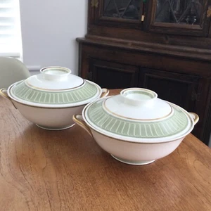Susie Cooper for Wedgwood Palladian design. Green White Gold 2 x tureens - Picture 1 of 8