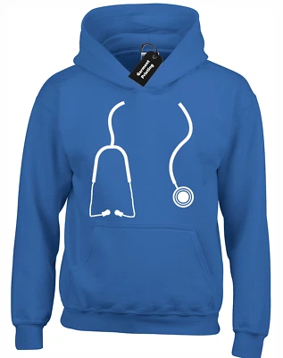 STETHOSCOPE HOODY HOODIE DOCTOR DR HOSPITAL FANCY DRESS BIG SIZES 3XL 4XL  5XL - Image 1 of 4