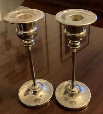 Candelabros vintage de plata base redonda excelente estado Foto 1 de 4