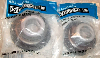 Lot of 2 Everbilt Commercial Grade Wall Mount Oil-Rubbed Bronze Doorstop Bumpers - Image 1 of 4