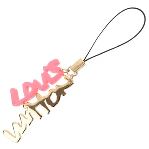 Authentic Louis Vuitton Telephone Graffiti Phone Strap Gold Pink M65767 F/S - Picture 1 of 5