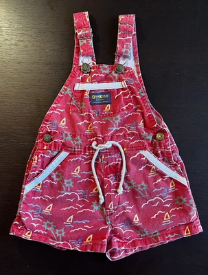Mono corto vintage años 80 OSHKOSH tema playa rojo chaleco talla 5 EE. UU. Foto 1 de 4