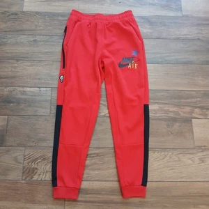 Nike Joggers Mens Small Red Sportswear Love Peace Sweatpants Training Z3075 - Picture 1 of 13