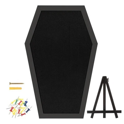 Coffin Pin Display Board - Wooden Felt Bulletin Board for Table Top or Wall -... - Image 1 of 4