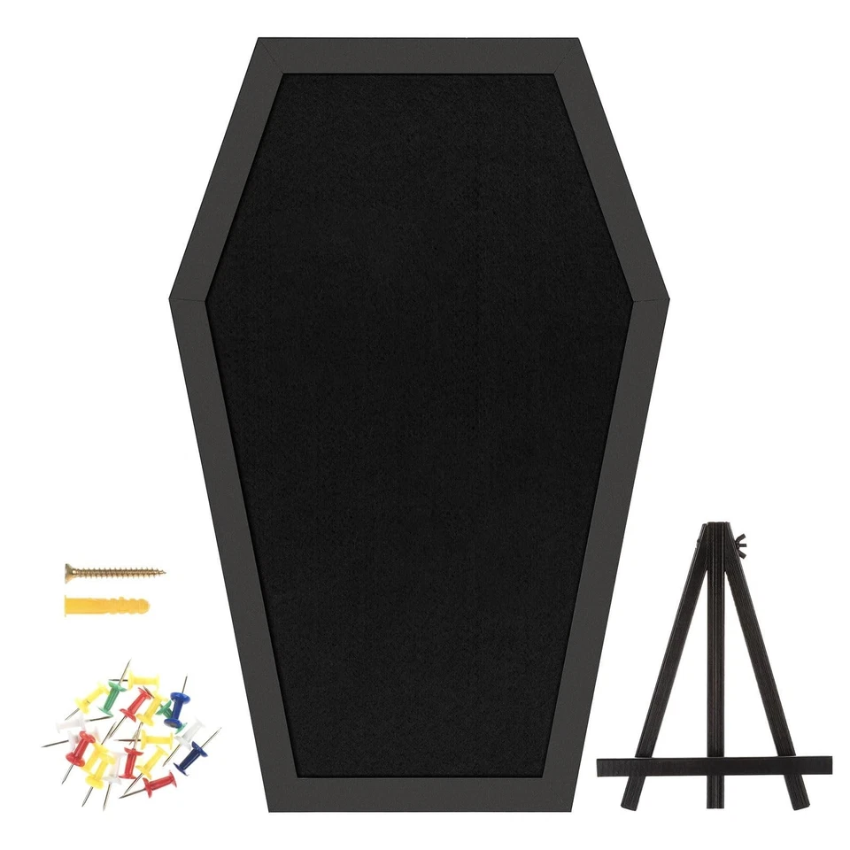 Coffin Pin Display Board - Wooden Felt Bulletin Board for Table Top or Wall -... - Image 1 of 4