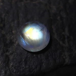 14 MM Round 9 Cts Natural AAA Blue Flashy Fire Rainbow Moonstone Cabochon - Picture 1 of 9