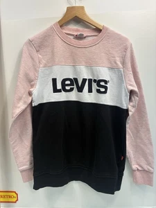 Levi’s Colourblock Logo Sweatshirt Pink White Black Crewneck Jumper Size XL - Picture 1 of 5