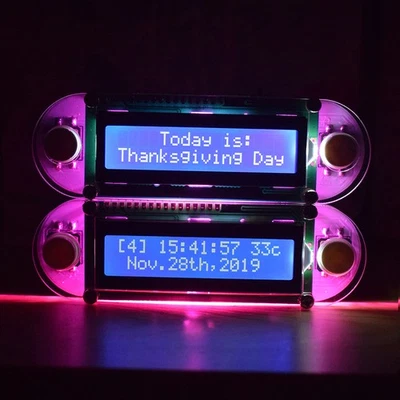 Candlelight Effect LCD1602 Vibration Clock DIY Kit DIY Electronic Digital BT5 - Image 1 of 4