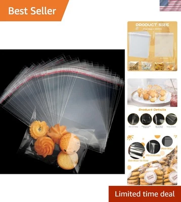 200 bolsas de celofán transparente reforzadas 5x7 - resellables para golosinas y regalos frescos Foto 1 de 4