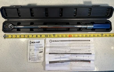 Kobalt 337334 1/2" 50-250 Ft-Lb Torque Wrench w/case Very Lightly Used EUC - Image 1 of 4