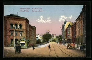 Saarbrücken, Blick in die Reichsstraße, Ansichtskarte  - Picture 1 of 2