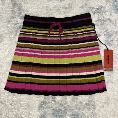 Missoni for Target Kid's Pleated Mini Skirt Size Large Pink Green Black - Image 1 of 4