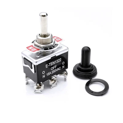 Heavy Duty 6Pin 3 Position Rocker Metal Toggle Switch ON/OFF/ON DPDT 15A - Image 1 of 4