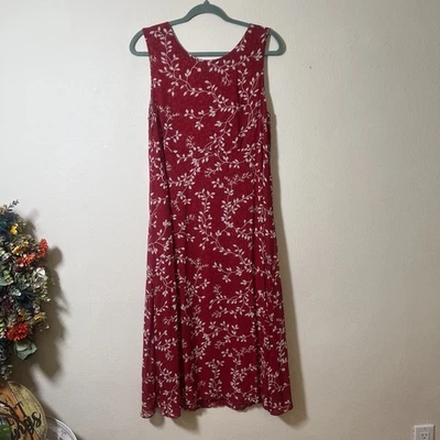 Sag Harbor Reversible Travel Dress Red Micro floral Sleeveless Rayon PL Grande - Изображение 1 из 4