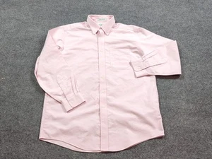 LL Bean Hemd Herren 16-33 Rosa Baumwolle Knopf Langarm Knitterarm Preppy - Bild 1 von 7