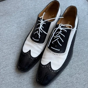 Paul Stuart Leather Wingtip Oxford Black White Preppy Men's 11D - Picture 1 of 13