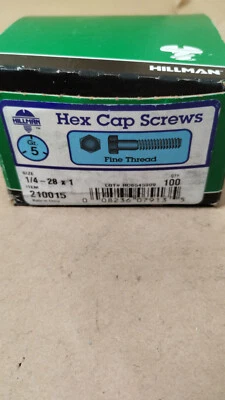 NUEVO Tornillos de tapa hexagonal GR.5 1/4X1 de HILLMAN 210015 1/4-28x1” CANTIDAD 100 rosca fina Foto 1 de 4