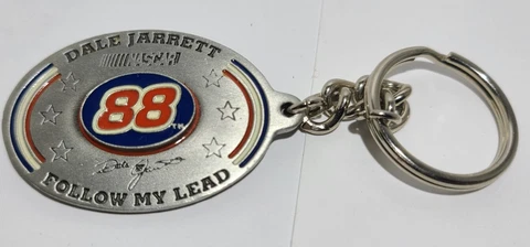 Dale Jarrett #88 1998 NASCAR Follow My Lead Pewter Key Chain Cover